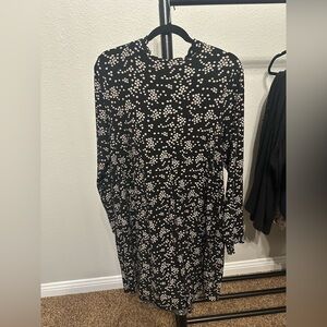 Black Flower Mini Dress - Size 16